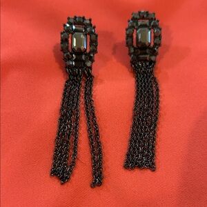 Elegant Black Tassel Earrings